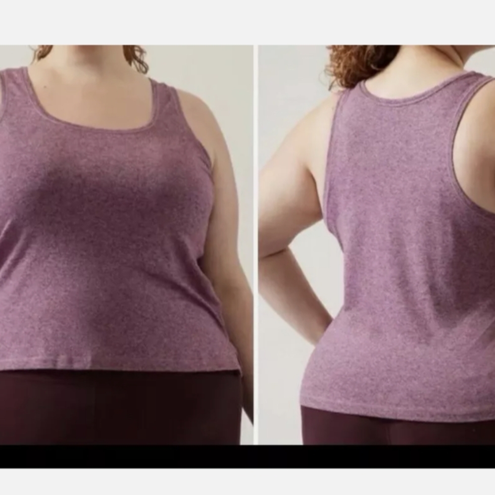 3 for $30 Athleta Uptempo II Tank Top Plus 3X Purple Plum Heather Stretch NEW!